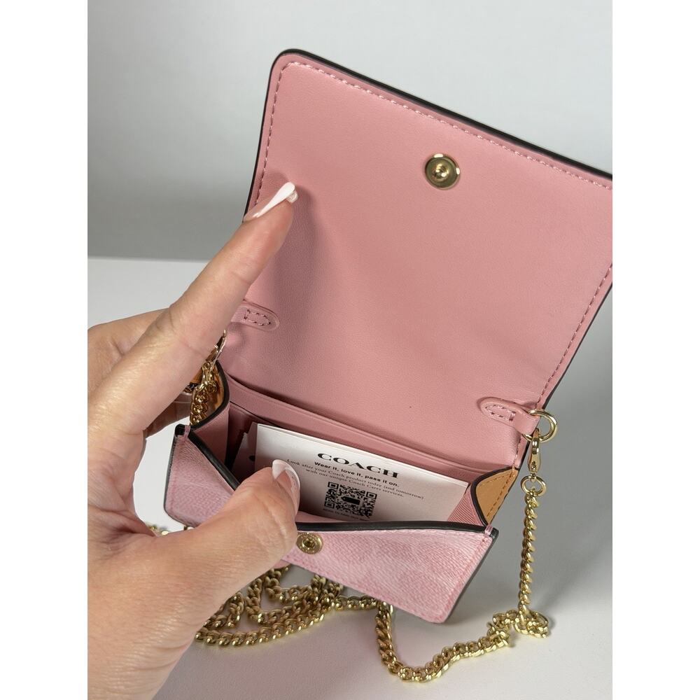 NWT Coach Powder Pink Wallet on a chain - Picture 6 of 6